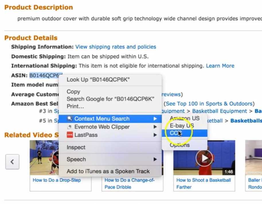 How to Use Context Menu Search - SellerSpaceship.com