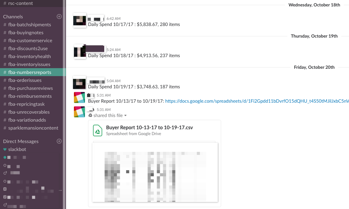 Slack Channel #fba-numbersreports - Online Arbitrage - Sellerspaceship.com
