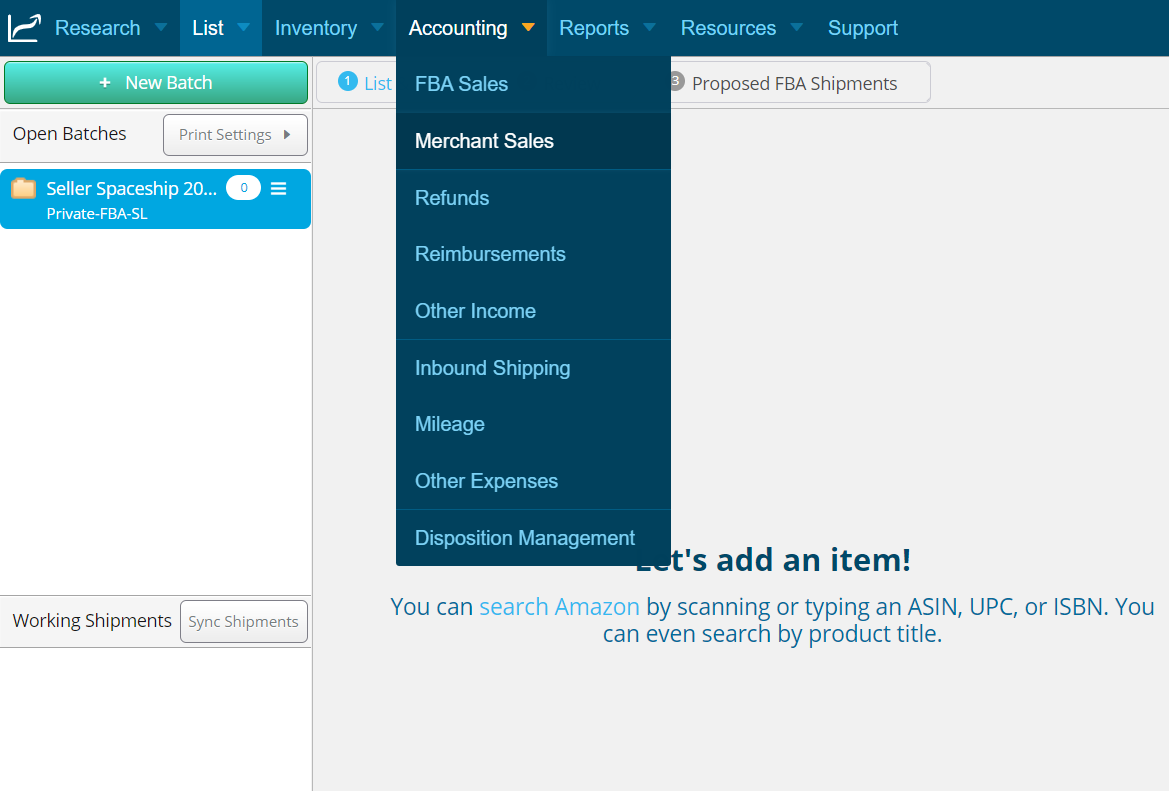 Inventory Lab Accounting System Features - Seller Spaceship