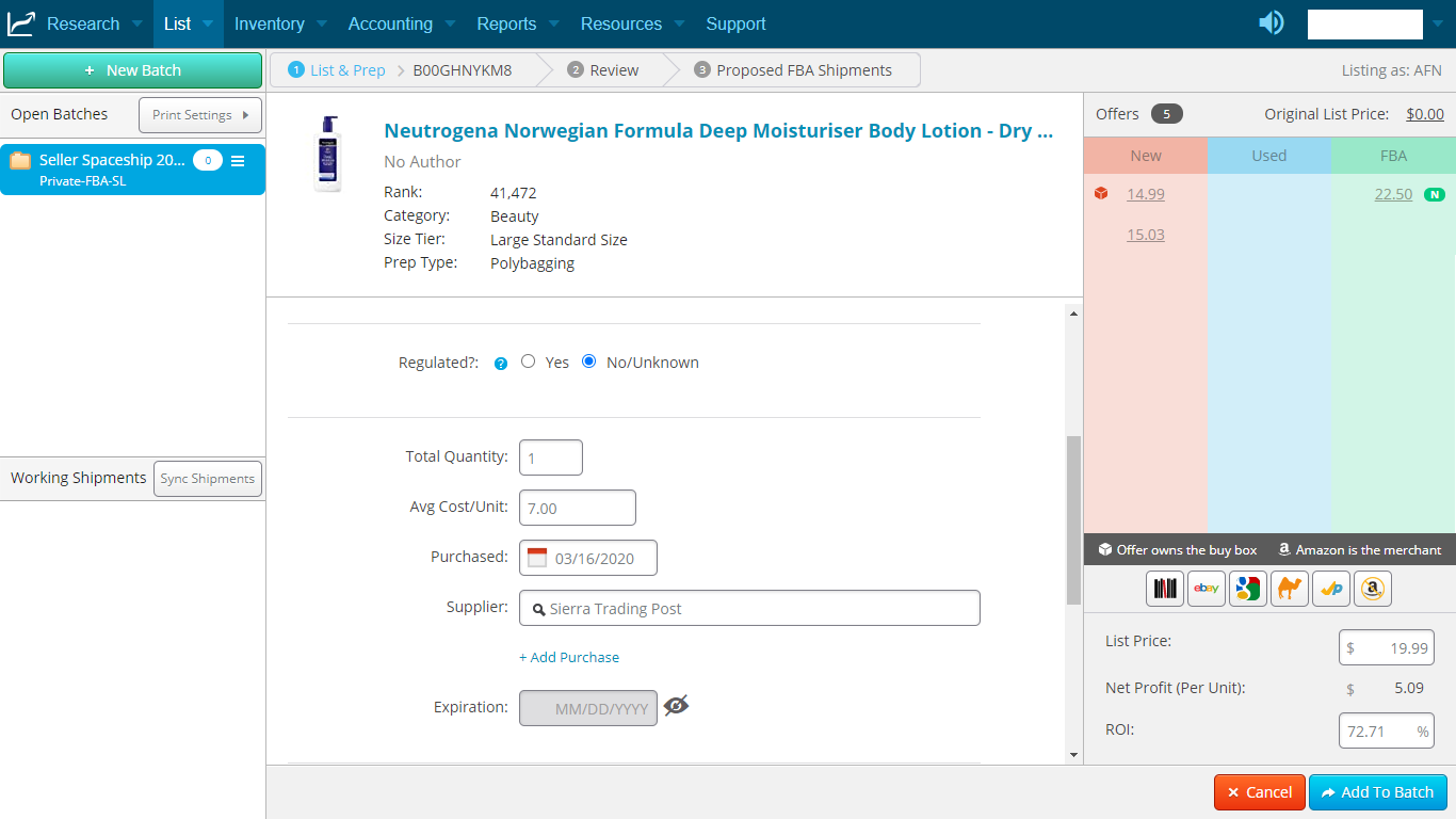 Inventory Lab Amazon Listing Software - Seller Spaceship