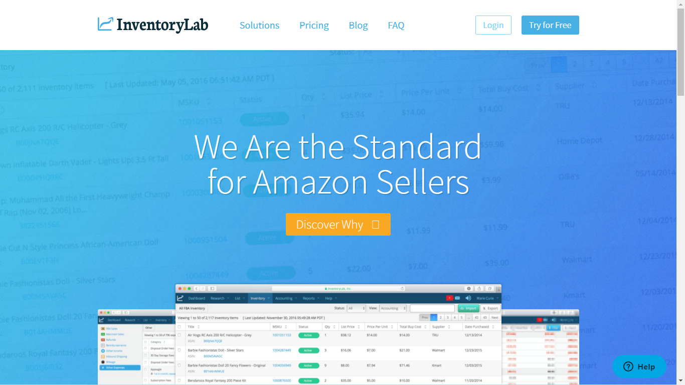 Inventory Lab Home Page - Seller Spaceship Inventory Lab Home Page - Seller Spaceship