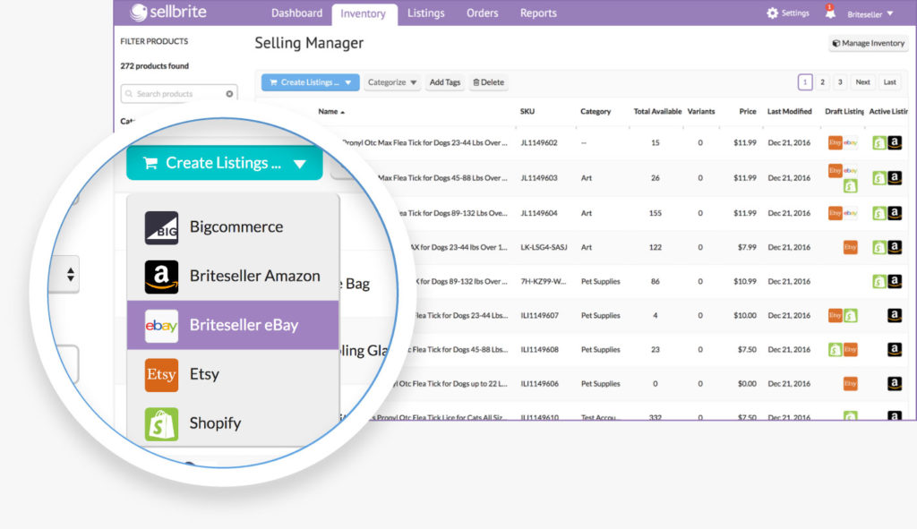 Sellbrite Review Inventory - Seller Spaceship