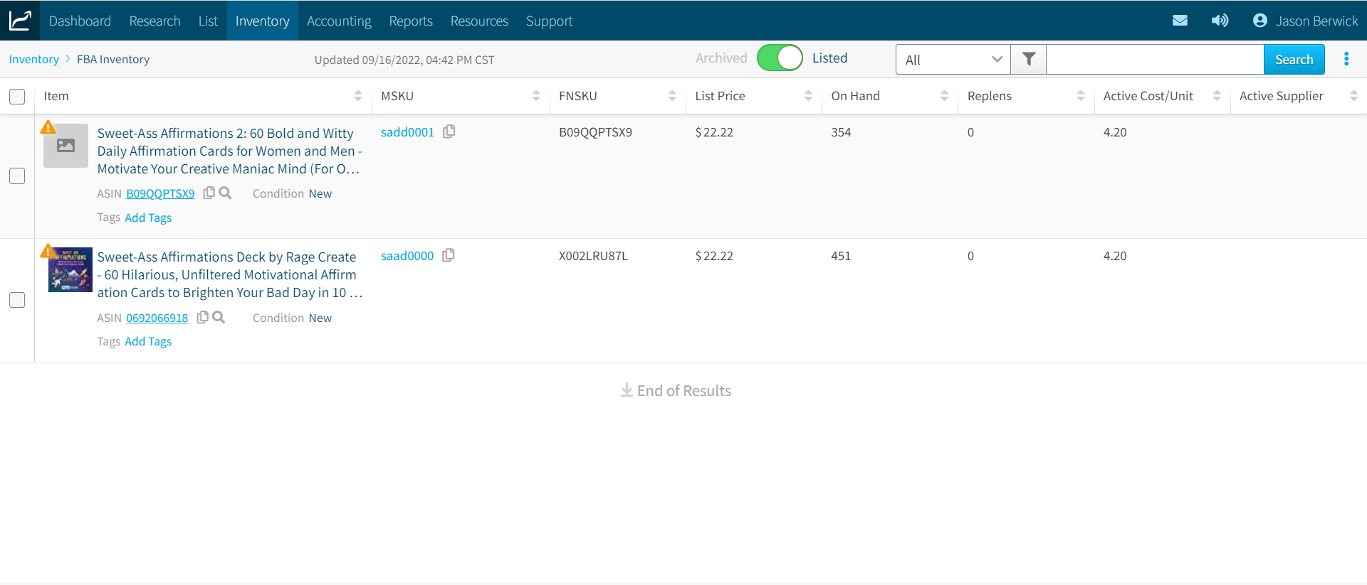 InventoryLab Amazon Inventory Management System - Seller Spaceship